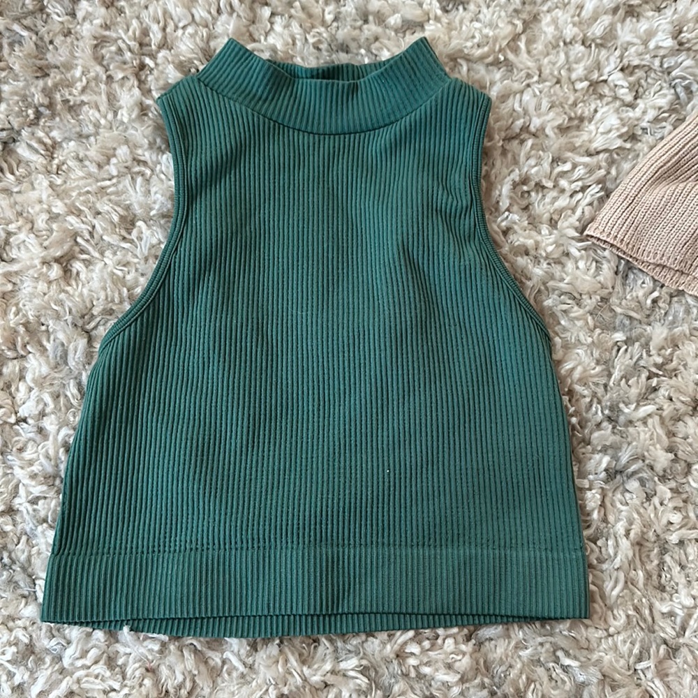 Green Halter Crop Top
